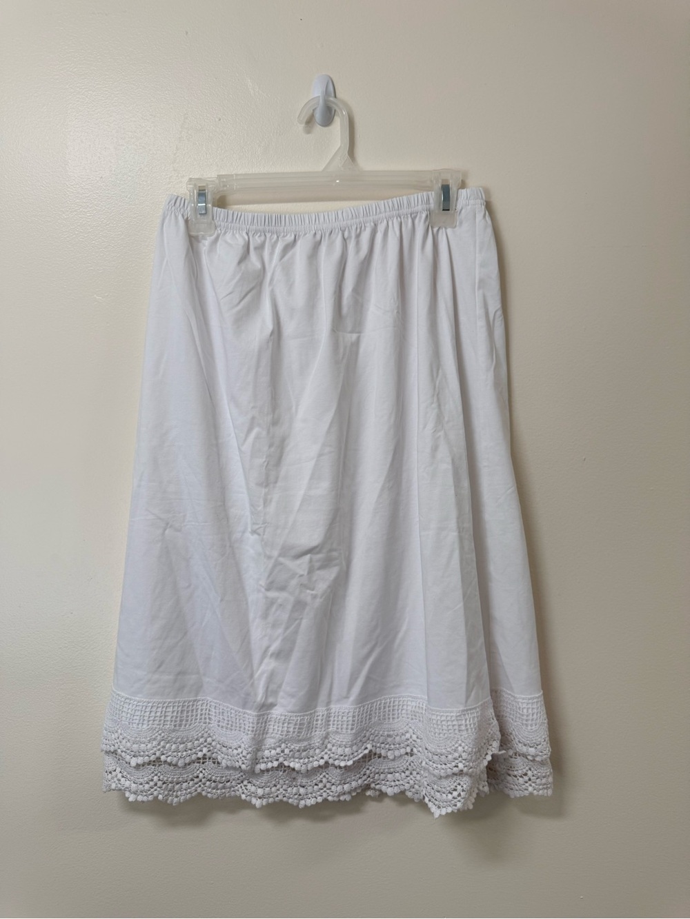 White Lace Hem A-Line Skirt